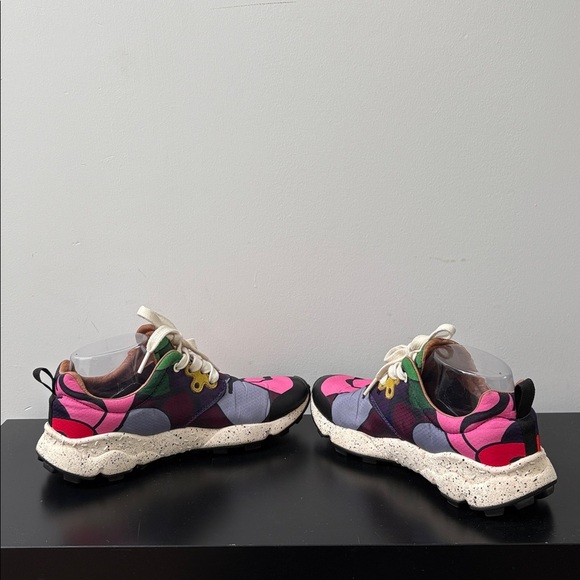 Flower Mountain Jin Lee Pampas Chance Sneakers lace up Pink Red Canvas US7.5 - Picture 9 of 14